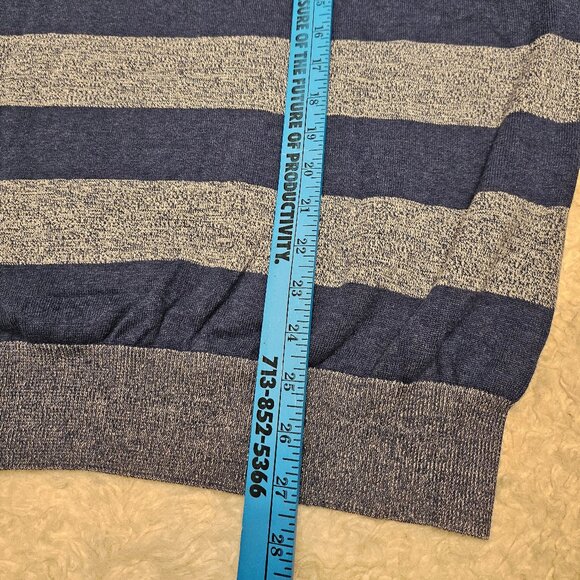 Bench Man's Blue Gray Yellow Strip Crew-Neck Sweater Size: M - Picture 5 of 9